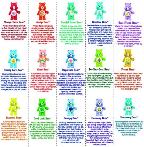 pink care bear with rainbow|care bear color chart.